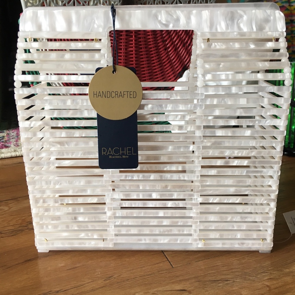 NWT RACHEL ROY Lucite Basket Acrylic Cage Handbag